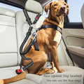 Dog Seat Belt for Car - 2-in-1 Adjustable Pet Safety Harness Restraint with Elastic Bungee, Heavy Duty Nylon Dog Car Leash for Small Medium Large Dogs